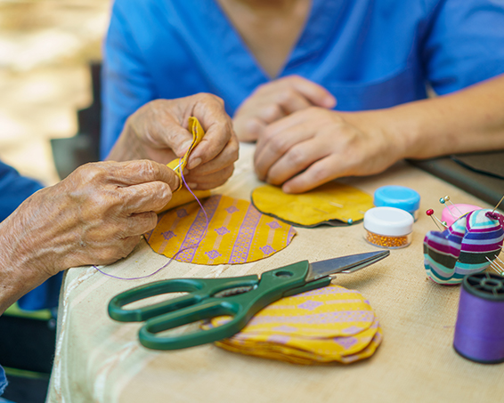 arts and craft with a resident