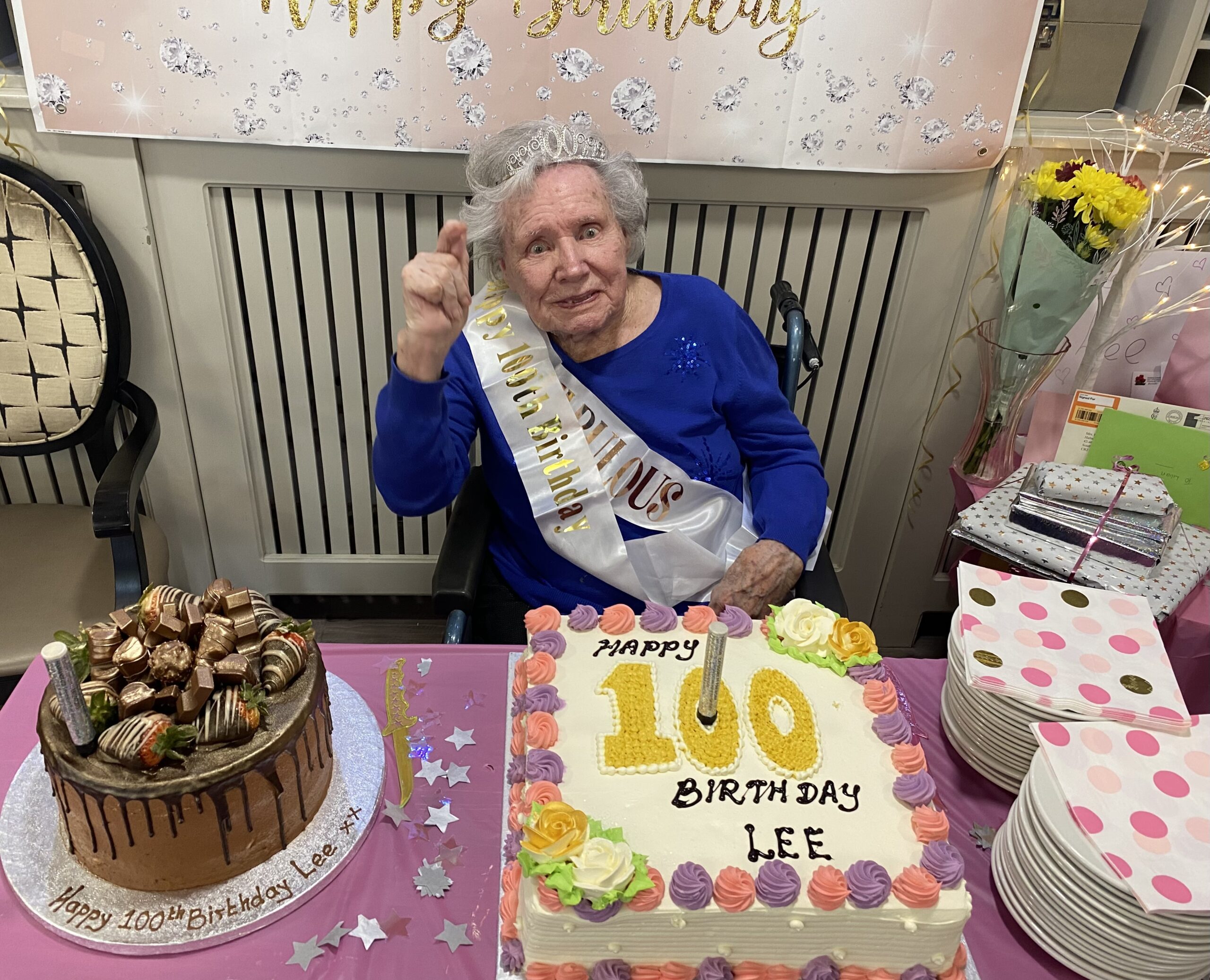 One of our residents celebrating their 100th birthday at Haling Park Care Home