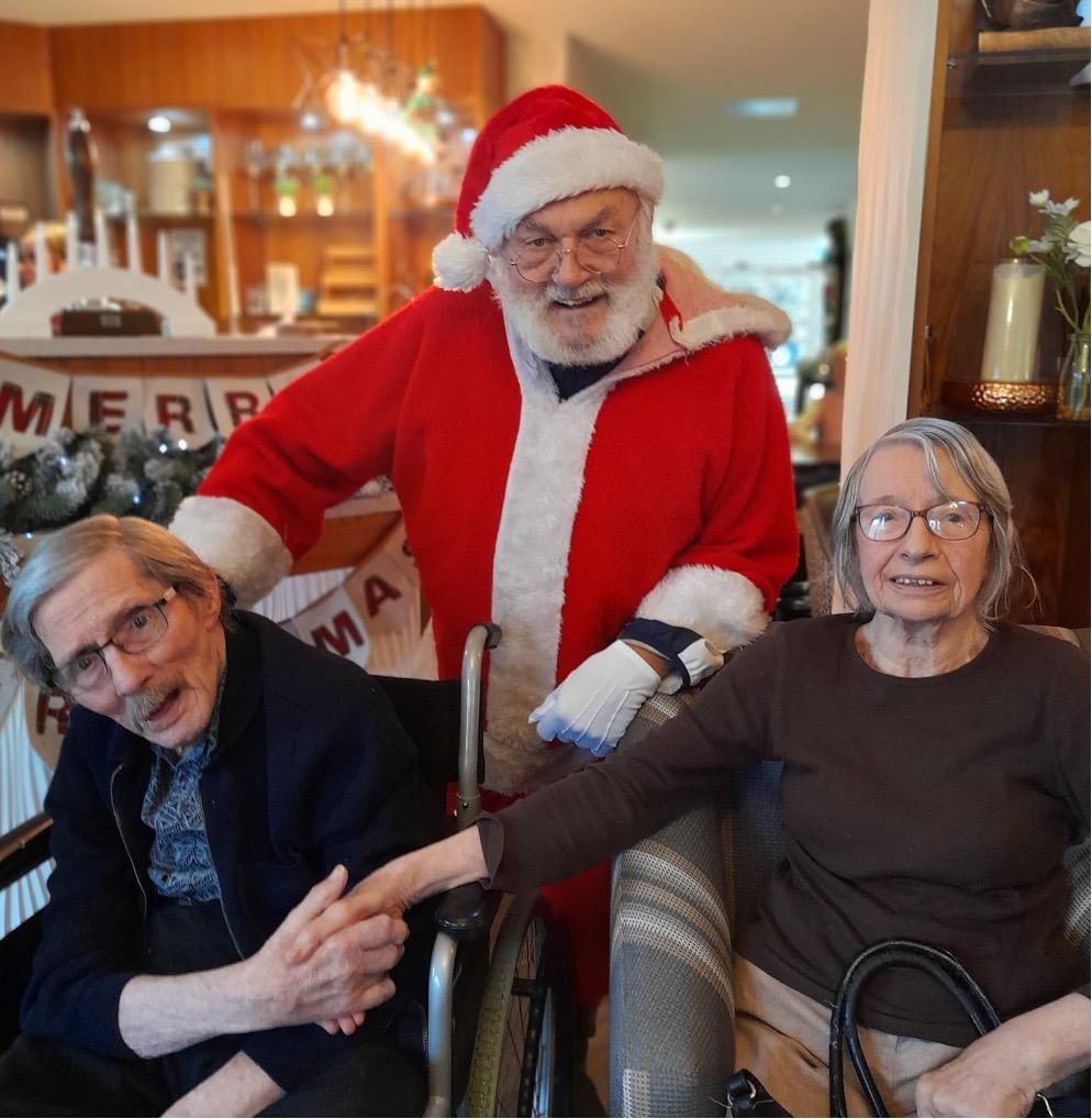 residents sat with santa