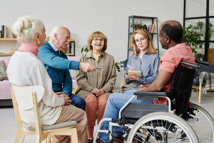 residents with staff getting to know eachother
