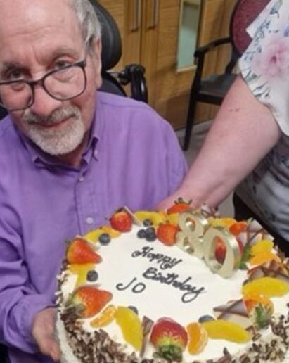 joe with a birthday cake