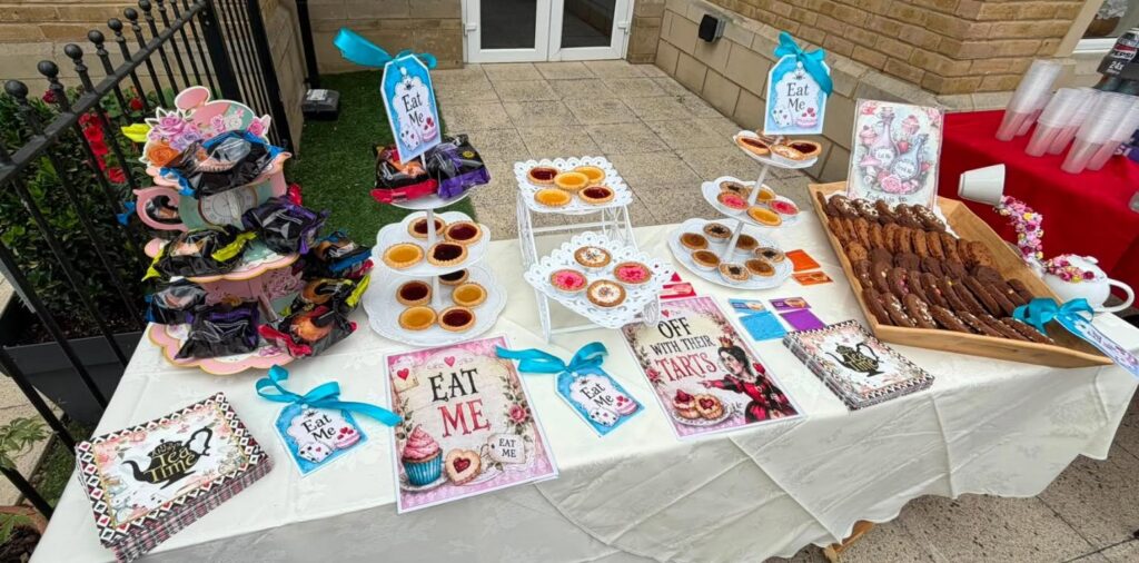 alice in wonderland themed snack table